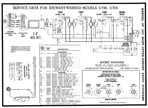 51T46 Ch= 9024-B; Stewart Warner Corp. (ID = 75431) Radio