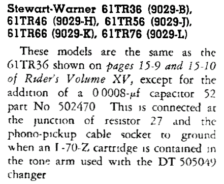61TR36 9029B; Stewart Warner Corp. (ID = 554448) Radio