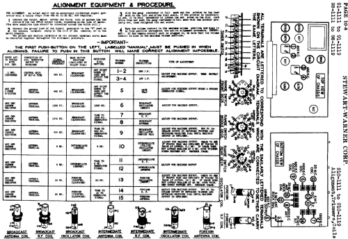 910-111 series chassis; Stewart Warner Corp. (ID = 516580) Radio