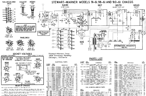 910-614 Ch= 910-61; Stewart Warner Corp. (ID = 560505) Radio