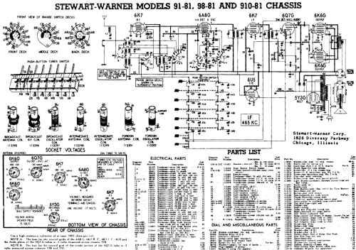 910-814 Ch= 910-81; Stewart Warner Corp. (ID = 560458) Radio