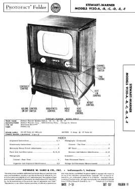 9120-B; Stewart Warner Corp. (ID = 2934434) Televisión