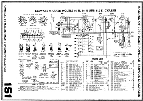 91-81 series chassis; Stewart Warner Corp. (ID = 209953) Radio