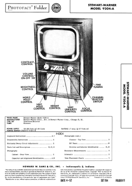 9204-A; Stewart Warner Corp. (ID = 3039798) Televisore