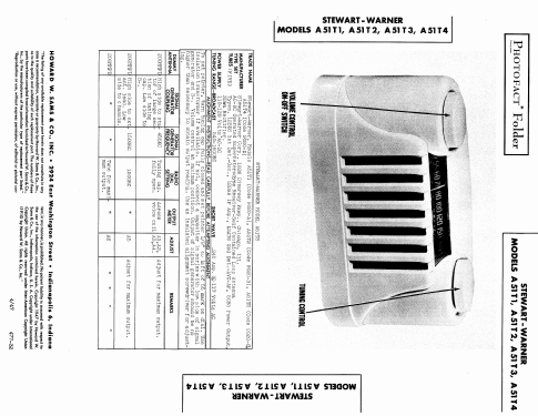 A51T1 Ch= 9020-A; Stewart Warner Corp. (ID = 828722) Radio