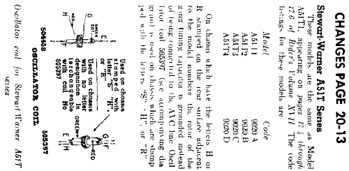 A51T2 Ch= 9020-B; Stewart Warner Corp. (ID = 565697) Radio