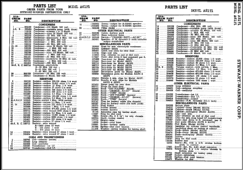 A61P1 Ch= 9036-A; Stewart Warner Corp. (ID = 409293) Radio