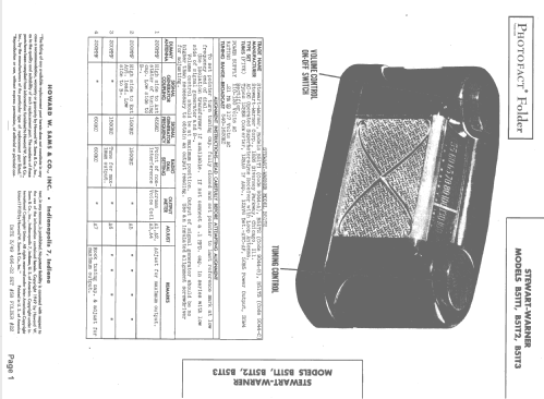 B51T4 Ch= 9044-D; Stewart Warner Corp. (ID = 1517268) Radio