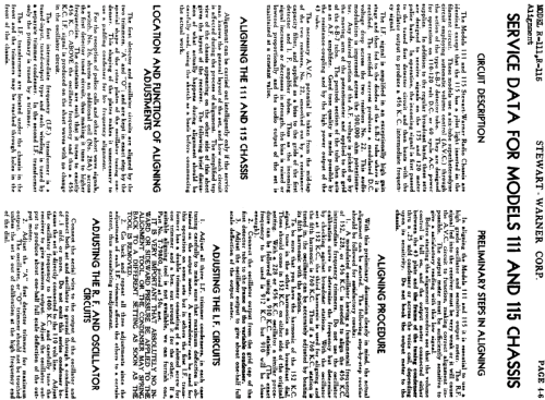 Century of progress 1111 Ch= R-111; Stewart Warner Corp. (ID = 496642) Radio