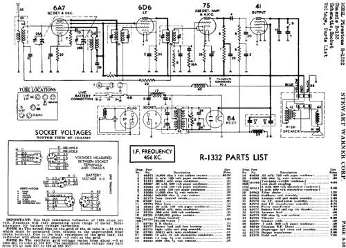 Firestone R-1332 ; Stewart Warner Corp. (ID = 503240) Autoradio