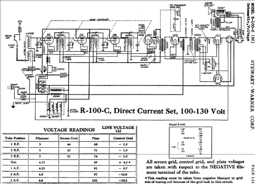 R-100-C ; Stewart Warner Corp. (ID = 493159) Radio