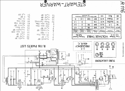 R-116 series chassis; Stewart Warner Corp. (ID = 21350) Radio