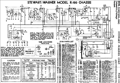 R-120 series chassis; Stewart Warner Corp. (ID = 496680) Radio