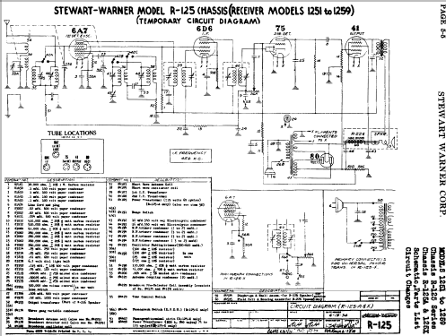 R-125 series chassis; Stewart Warner Corp. (ID = 500759) Radio