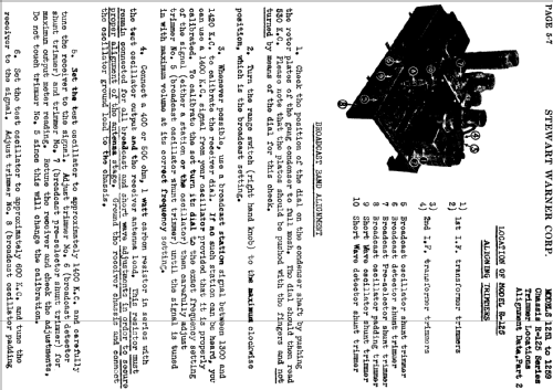 R-125 series chassis; Stewart Warner Corp. (ID = 500762) Radio