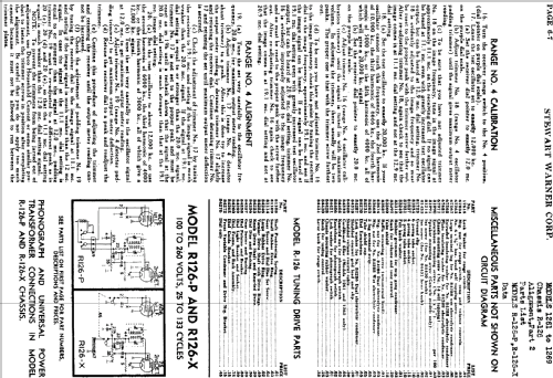 R-126 series chassis; Stewart Warner Corp. (ID = 501294) Radio