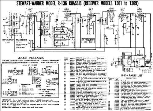 R-136 series chassis; Stewart Warner Corp. (ID = 555691) Radio