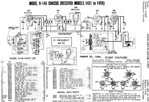 R-145 series chassis; Stewart Warner Corp. (ID = 504618) Radio