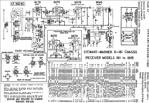 R-181 series chassis; Stewart Warner Corp. (ID = 510995) Radio