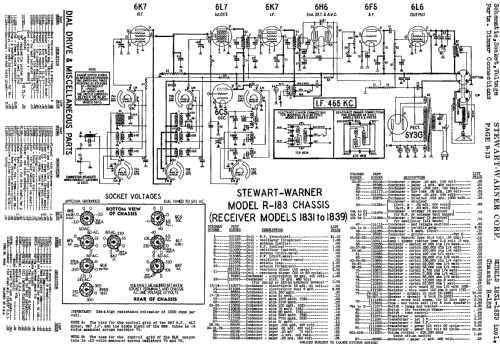 R-183 series chassis; Stewart Warner Corp. (ID = 511924) Radio