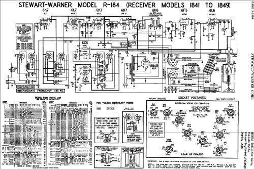 R-1845W Ch= R-184W; Stewart Warner Corp. (ID = 513892) Radio