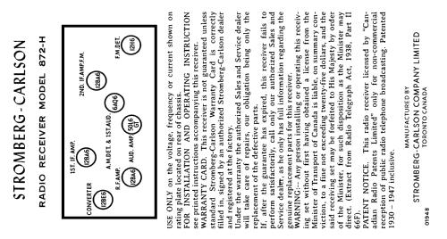 872H; Stromberg Carlson (ID = 3115929) Radio