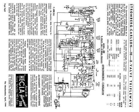 98RG Ch= 98; Stromberg-Carlson (ID = 758170) Radio