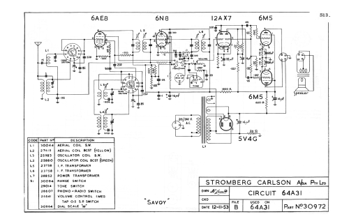 Savoy 64A31; Stromberg-Carlson (ID = 2921834) Radio