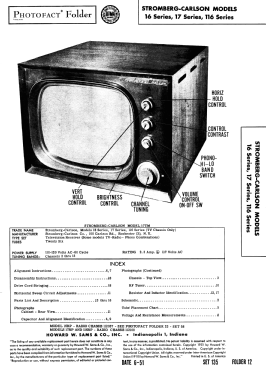 116 Series; Stromberg-Carlson Co (ID = 2929176) Television