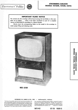 421CDM; Stromberg-Carlson Co (ID = 3058035) Television