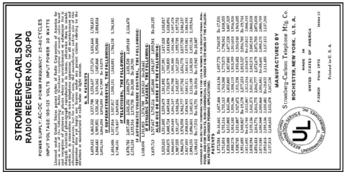 520-PG ; Stromberg-Carlson Co (ID = 3048646) Radio