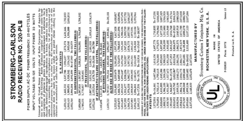 520-PLB ; Stromberg-Carlson Co (ID = 3048655) Radio