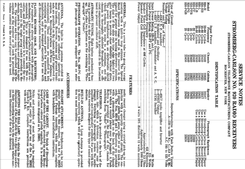 920-LB ; Stromberg-Carlson Co (ID = 1268862) Radio