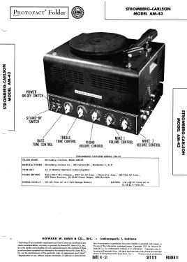 Amplifier AM-43; Stromberg-Carlson Co (ID = 2898437) Ampl/Mixer