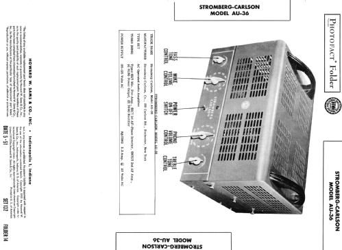 Amplifier AU-36; Stromberg-Carlson Co (ID = 1963002) Ampl/Mixer
