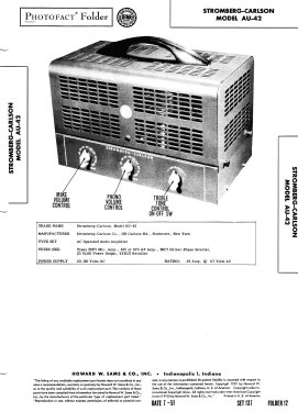 Amplifier AU-42; Stromberg-Carlson Co (ID = 2934512) Verst/Mix