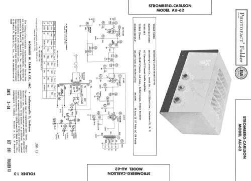 Amplifier AU-62; Stromberg-Carlson Co (ID = 2554767) Verst/Mix
