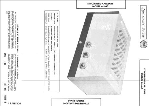 Amplifier AU-63; Stromberg-Carlson Co (ID = 2519383) Ampl/Mixer