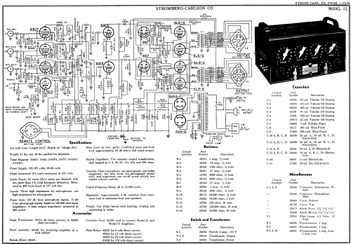 Amplifier 21; Stromberg-Carlson Co (ID = 2484286) Ampl/Mixer