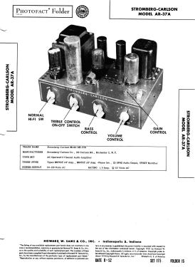 AR-37A; Stromberg-Carlson Co (ID = 3078717) Ampl/Mixer