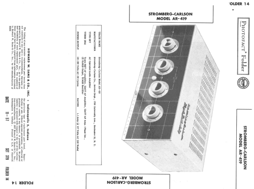 AR-419; Stromberg-Carlson Co (ID = 2475934) Ampl/Mixer