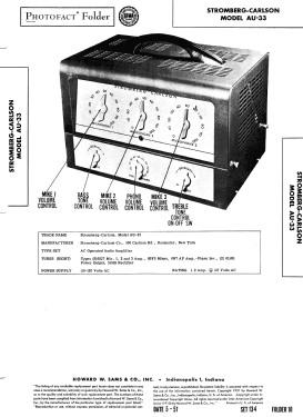 AU-33; Stromberg-Carlson Co (ID = 2923651) Ampl/Mixer