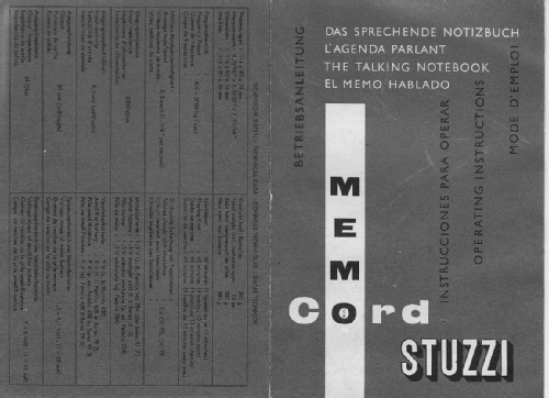 Memocord 304B; Stuzzi Ges. mbH; (ID = 72499) Enrég.-R