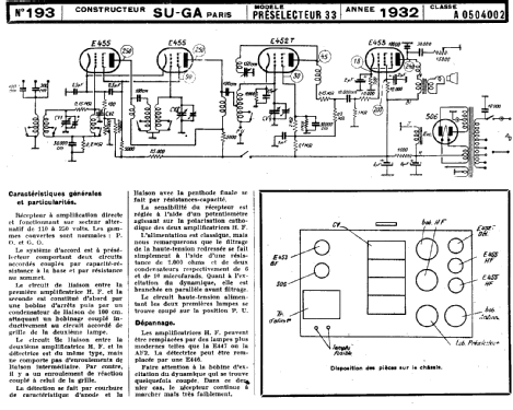 Présélecteur 33; SU-GA Suga; Paris, (ID = 222843) Radio