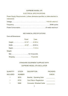 Signal Generator 576; Supreme Instruments (ID = 3059144) Equipment