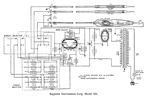 Vacuum Tube Voltmeter 565; Supreme Instruments (ID = 3080460) Equipment