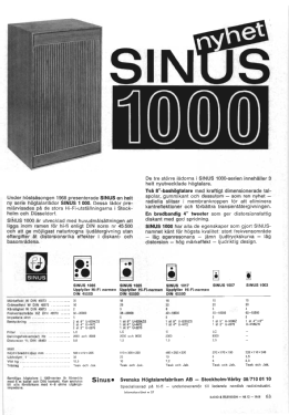 Sinus '1000-serie' högtalare 1007; Svenska (ID = 2928032) Speaker-P