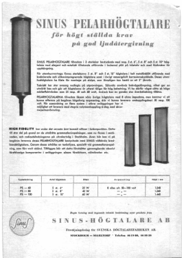 Sinus pelarhögtalare PS-100; Svenska (ID = 2918062) Speaker-P