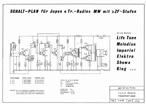 Six Transistor ; Showa Tsushinki Mfg. (ID = 898281) Radio