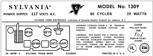 1309 ; Sylvania Hygrade, (ID = 3025035) Radio